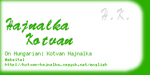 hajnalka kotvan business card